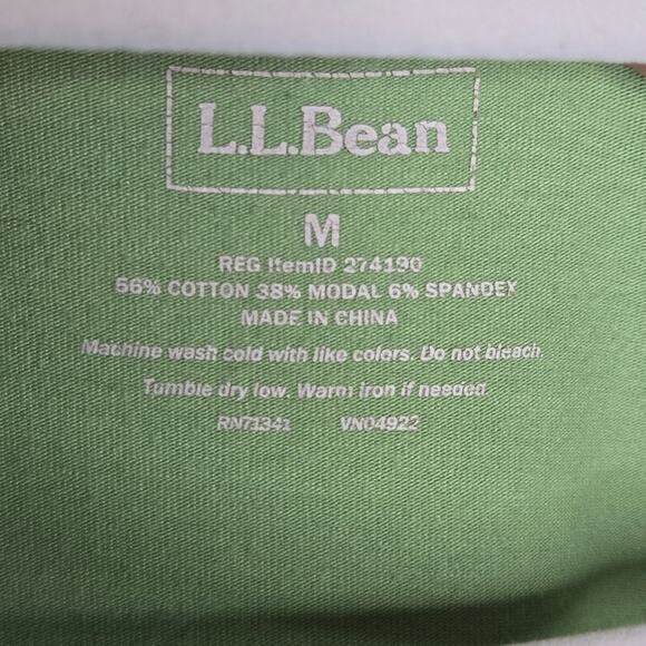 L.L. Bean Womens Grannysmith Apple Green Surplice (Faux Wrap) Top Size M - Picture 5 of 5